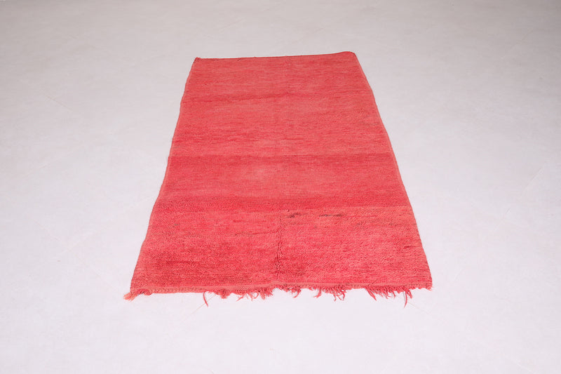 Moroccan rug red 3.4 FT X 6.3 FT