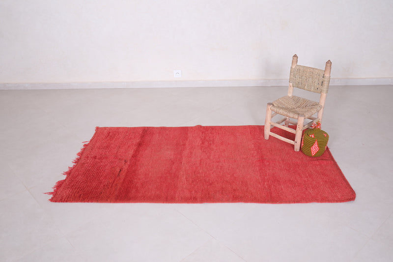 Moroccan rug red 3.4 FT X 6.3 FT