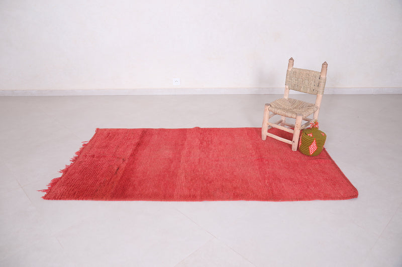 Moroccan rug red 3.4 FT X 6.3 FT