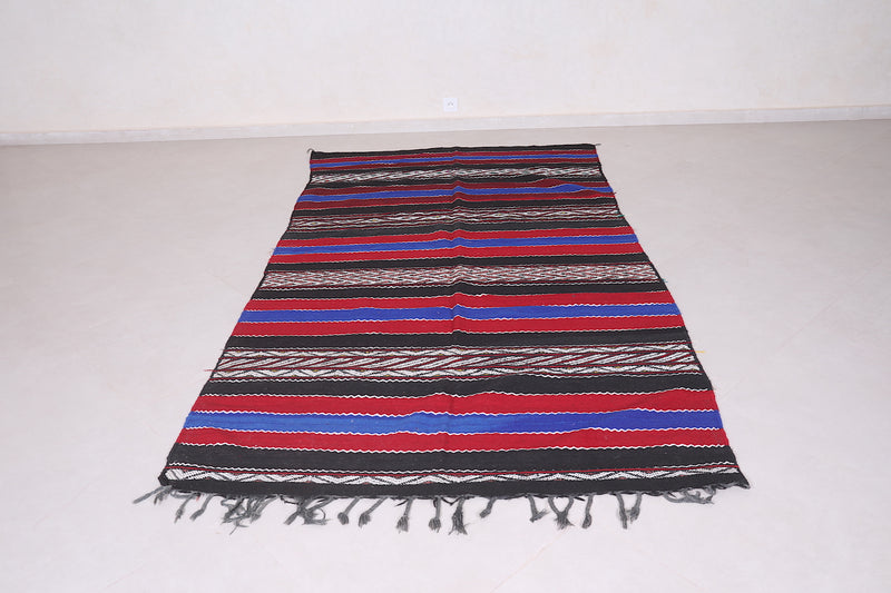 Moroccan kilim rug 4.9 FT X 9.1 FT