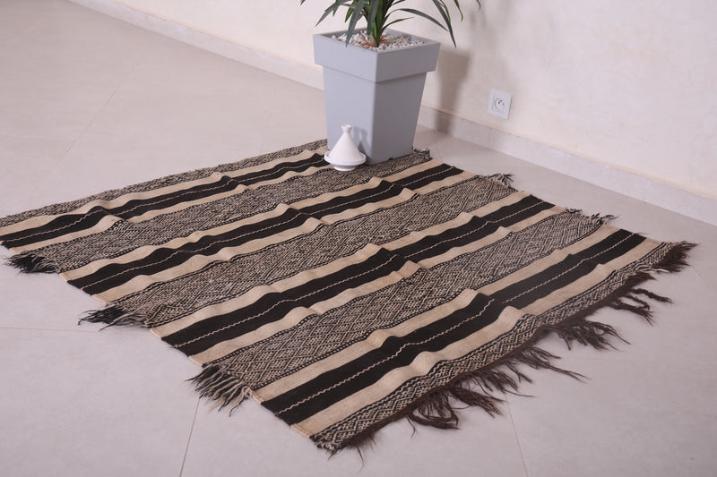 Small handwoven kilim rug 4.3 ft x 4.1 ft