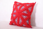 Red Moroccan Pillow 16.9 INCHES X 18.1 INCHES