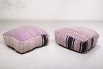 Two Stunning Purple  Moroccan Kilim Poufs