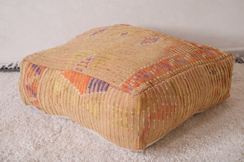 Beige Ottoman rug Pouf for Home Decor - DEFERENT MOROCCAN RUGS