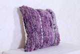 Purple handmade moroccan rug pillow 17.3 INCHES X 17.3 INCHES