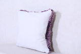 Purple handmade moroccan rug pillow 17.3 INCHES X 17.3 INCHES