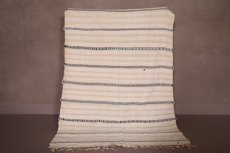 Striped Berber Wedding Blanket rug 3.8 FT X 5.5 FT