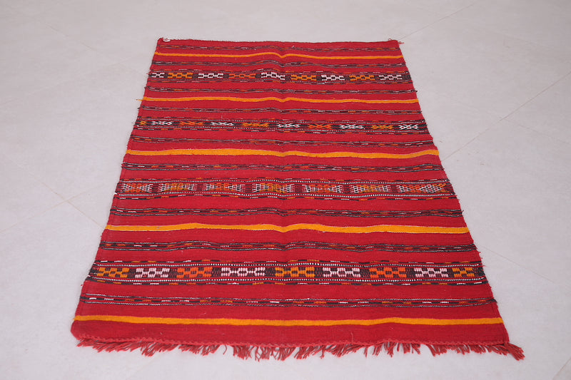 Moroccan berber kilim 2.9 FT X 5 FT