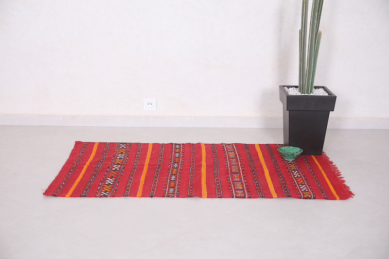 Moroccan berber kilim 2.9 FT X 5 FT