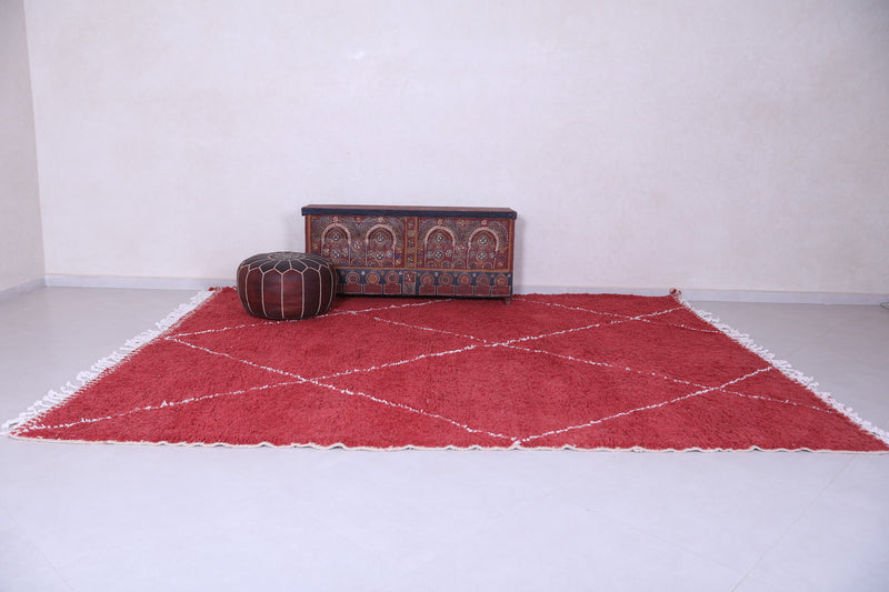 Handmade red berber Rug - Moroccan all wool rug - Custom Rug - custom moroccan rugs