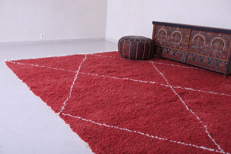 Handmade red berber Rug - Moroccan all wool rug - Custom Rug - custom moroccan rugs