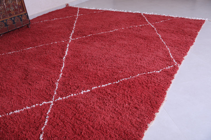 Handmade red berber Rug - Moroccan all wool rug - Custom Rug - custom moroccan rugs