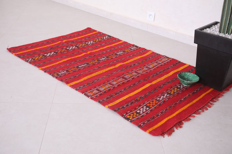 Moroccan berber kilim 2.9 FT X 5 FT