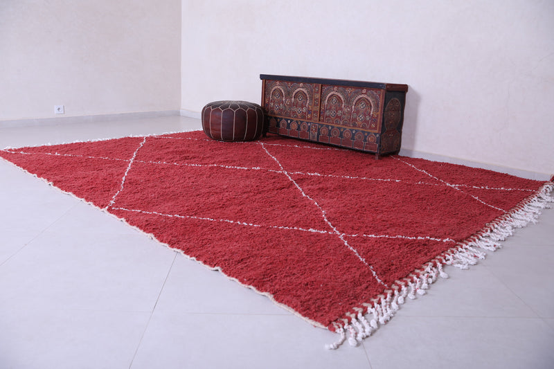 Handmade red berber Rug - Moroccan all wool rug - Custom Rug - custom moroccan rugs