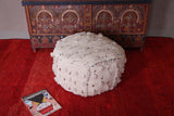 Round moroccan handwoven kilim rug poufs