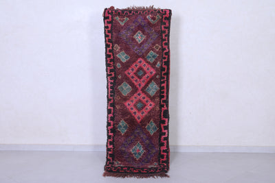 Vintage handmade moroccan berber runner rug 2.1 FT X 6.4 FT