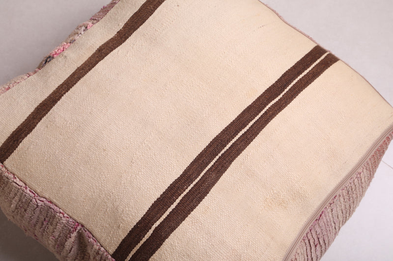 Vintage Handwoven Kilim Pouf Cushion - DEFERENT MOROCCAN RUGS