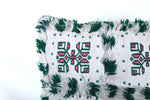 White & Green Moroccan pillow 20.4 INCHES X 20.8 INCHES