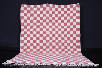 Moroccan Checkered rug - Pink checkered rug - Wool rug - custom moroccan rugs