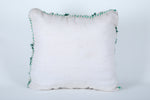 White & Green Moroccan pillow 20.4 INCHES X 20.8 INCHES