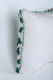 White & Green Moroccan pillow 20.4 INCHES X 20.8 INCHES