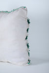 White & Green Moroccan pillow 20.4 INCHES X 20.8 INCHES