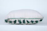 White & Green Moroccan pillow 20.4 INCHES X 20.8 INCHES