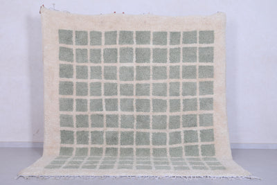 Moroccan shaggy rug - Green squares - Custom area rug