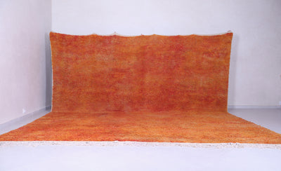 Custom orange handmade rug - Moroccan berber carpet