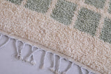 Moroccan shaggy rug - Green squares - Custom area rug