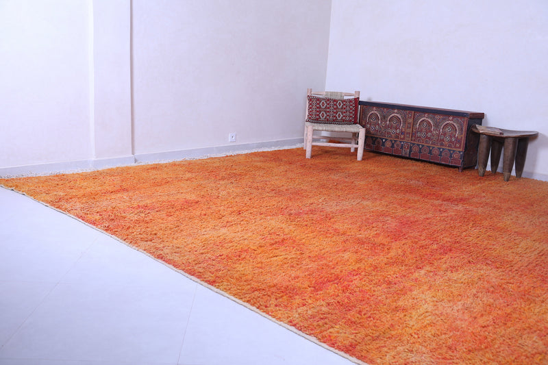 Custom orange handmade rug - Moroccan berber carpet