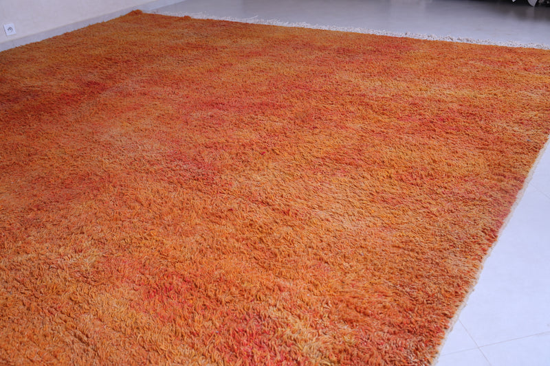 Custom orange handmade rug - Moroccan berber carpet