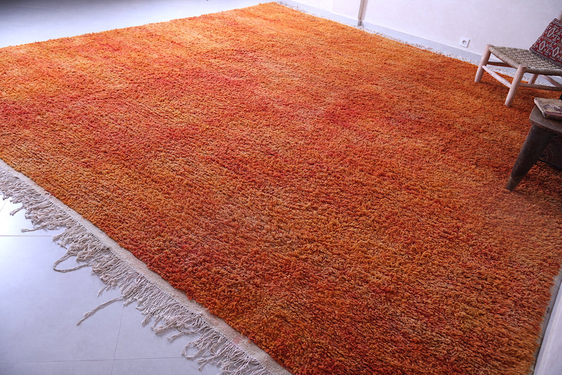 Custom orange handmade rug - Moroccan berber carpet