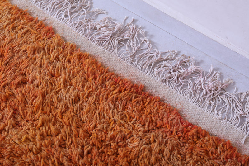 Custom orange handmade rug - Moroccan berber carpet