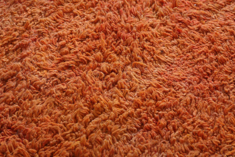 Custom orange handmade rug - Moroccan berber carpet