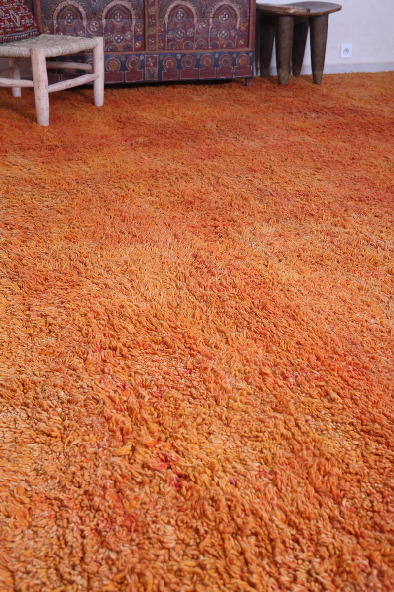 Custom orange handmade rug - Moroccan berber carpet