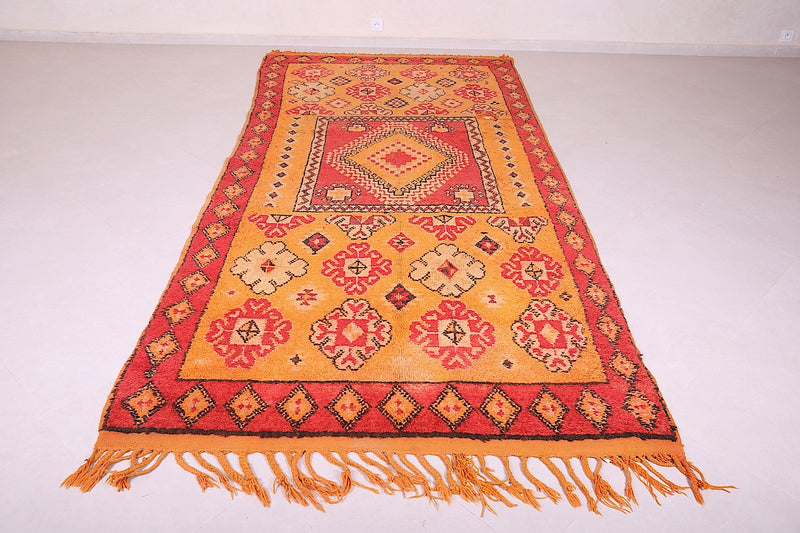 Moroccan rug orange 5.2 X 11.6 Feet