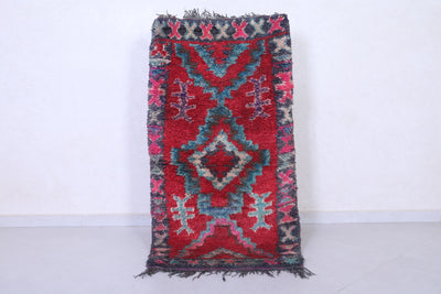 Vintage handmade moroccan berber runner rug  2.7 FT X 5.1 FT