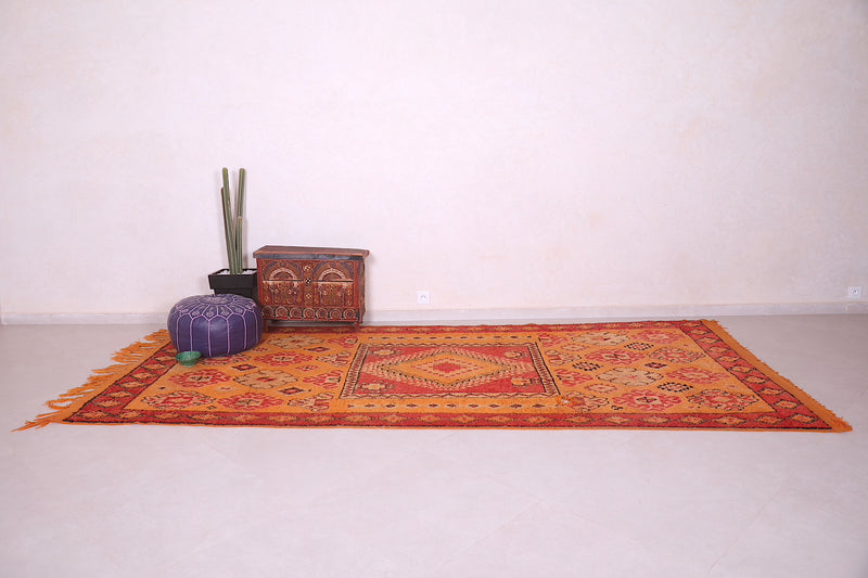 Moroccan rug orange 5.2 X 11.6 Feet