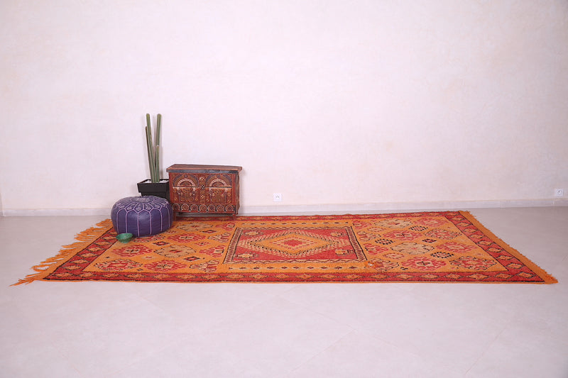 Moroccan rug orange 5.2 X 11.6 Feet