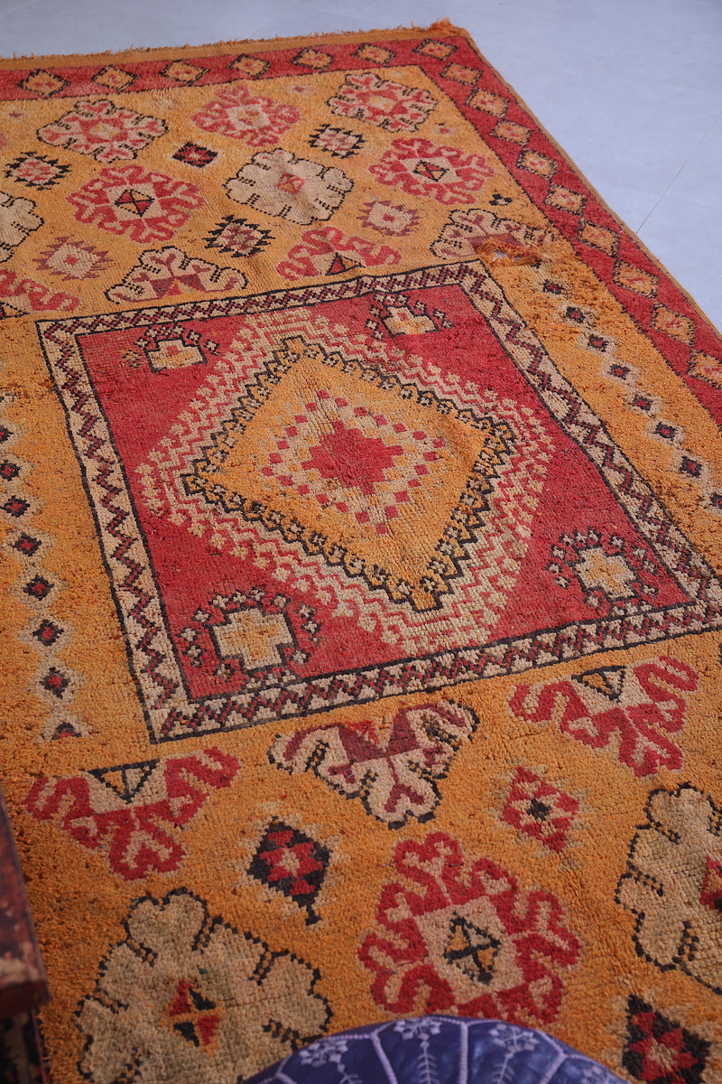 Moroccan rug orange 5.2 X 11.6 Feet