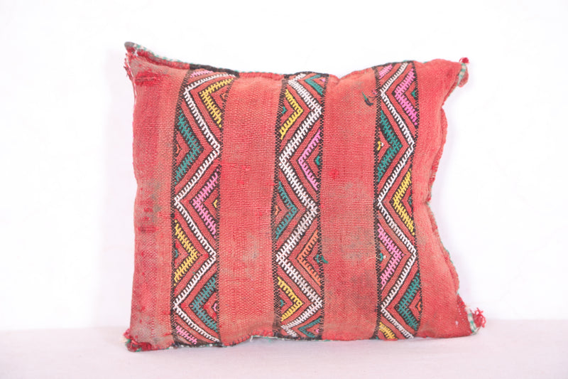 Red Moroccan pillow 14.9 INCHES X 16.5 INCHES