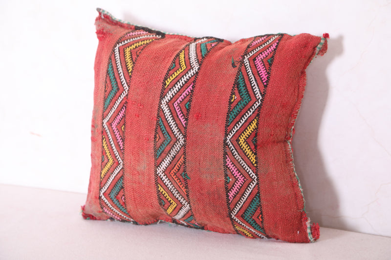 Red Moroccan pillow 14.9 INCHES X 16.5 INCHES