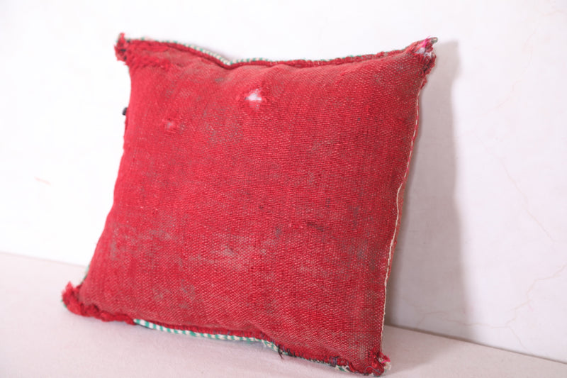 Red Moroccan pillow 14.9 INCHES X 16.5 INCHES