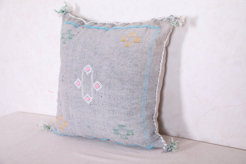 Moroccan pillow gray 18.1 INCHES X 18.5 INCHES