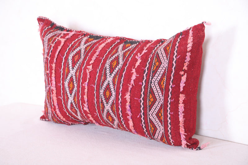 Red Moroccan Kilim Pillow 14.5 INCHES X 23.6 INCHES