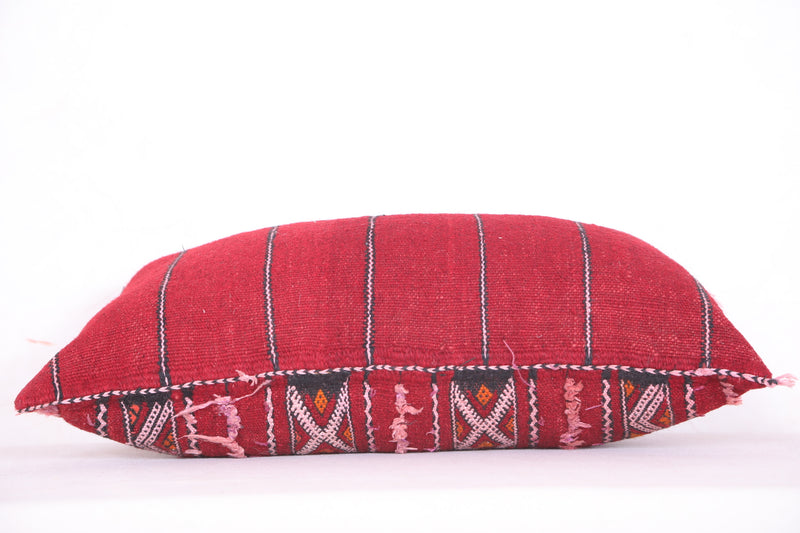 Red Moroccan Kilim Pillow 14.5 INCHES X 23.6 INCHES