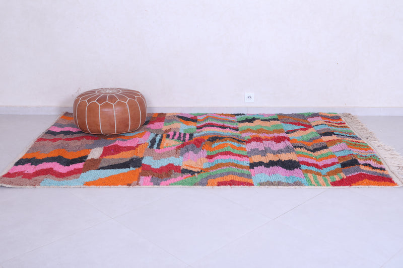 Colourful handmade moroccan contemporary rug 5 FT X 8.3 FT