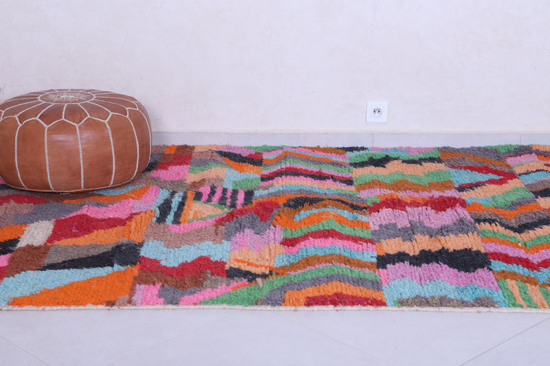 Colourful handmade moroccan contemporary rug 5 FT X 8.3 FT