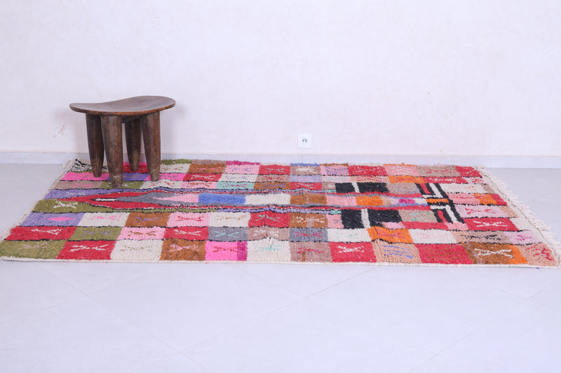 Colourful handmade moroccan contemporary rug 5.2 FT X 8.4 FT